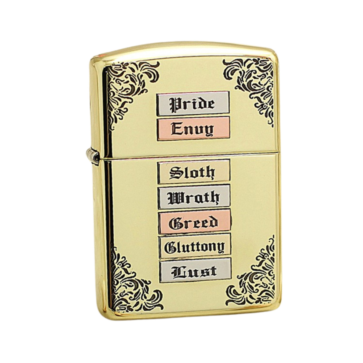 Encendedor de cobre Zippo Armor Ghost King Siete pecados capitales - raro coleccionable