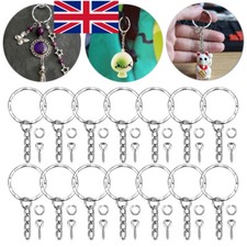 50X 3 in 1 Ring Key Chains Kit Keyring With Eye Screw Accessories Jewelry Making
