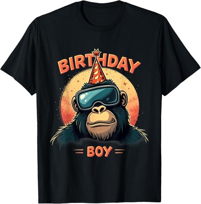 Gorilla Birthday Decorations Monkey Tag VR Gamer for Kids T-Shirt unisex Shirt,