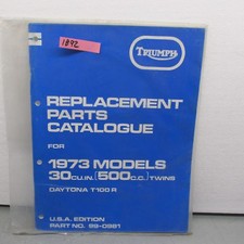 Triumph 500 Twins T100 R Daytona Spares List Parts Book 99-0981 1973 1B92