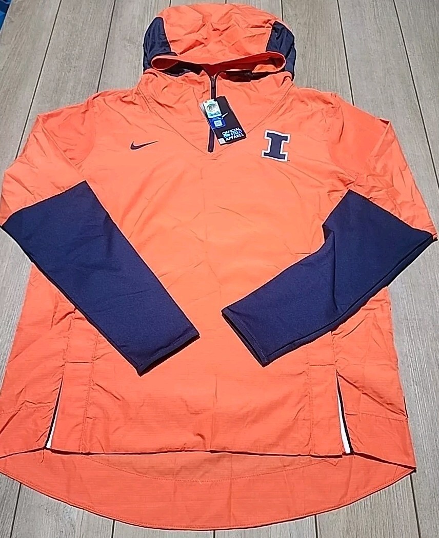 $100 Nike Repel On Field Windbreaker Illinois Fighting Illini CQ5211 Med  Orange