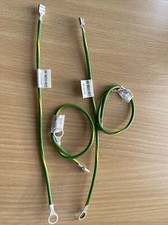 10 Stück Erdanschlusskabel isoliert 200 mm mit Öse und Flachstecker