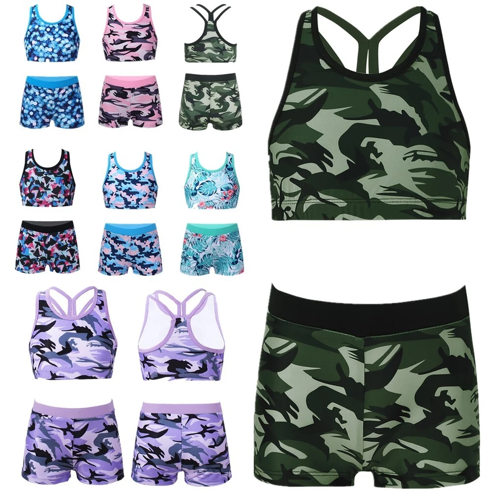 Niños Niñas Traje de Baño Activo Traje de Baño Playa Chaleco y Pantalones Cortos Práctica Atlético Foto 3 de 4