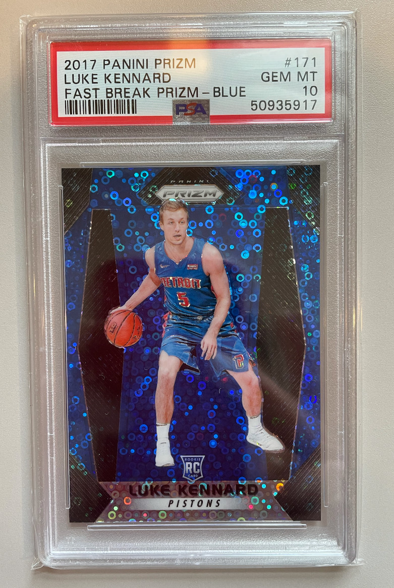 2017 Panini Prizm #171 Luke Kennard Rookie PSA 10 Fast Break Blue Clippers /175