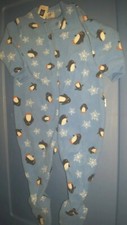 3 / 6 month PENGUIN New Baby Gap Pajama footed boy BLUE sleeper