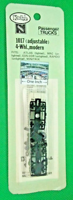 Kadee Micro-Trains N #1017 Passenger Car Trucks, 4-Wheel w/Adj. Couplers 1 pr.