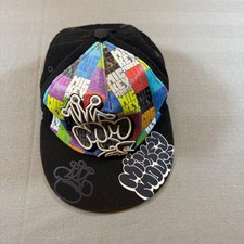Disney Parks Mickey Mouse Graffiti Pop Art Baseball Cap Hat Black Adult Multi