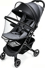 Baby Mosquito Net for Stroller, Universal Fit Breathable Mesh Black  Fits Car S