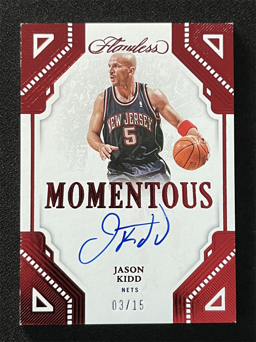 2022-23 Panini Flawless Jason Kidd #MA-JKD Ruby Momentous Auto Nets /15