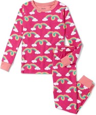 NEW Hatley Girls Pajamas Pink Rainbows Size 4