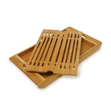 Bread cutting board Removable Tray Lightweight Bamboo Food Prep Board Easy Clean