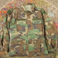 VTG US Army BDU Woodland Camo Combat Coat Medium Long Airborne 82 Division OCP