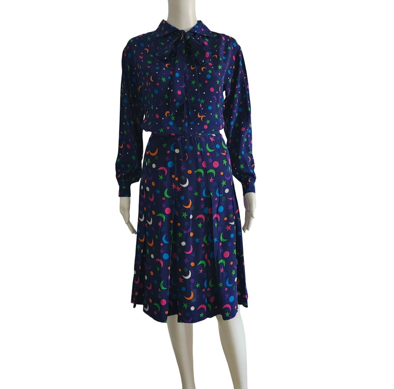 Gonna blusa vintage Yves Saint Laurent Rive Gauche iconica 1979 luna e stella 34