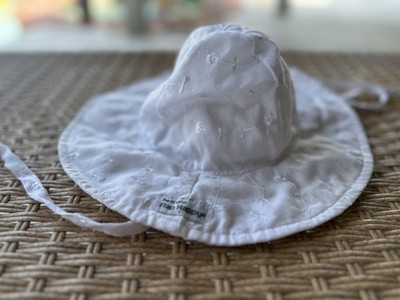 The Original Flap Happy Hat Floppy Wide Brim w Ties Baby Size Medium