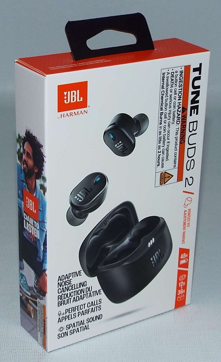 New JBL Tune Buds 2 Noise Cancelling Wireless Earbuds Black JBLTBUDS2BLKAM