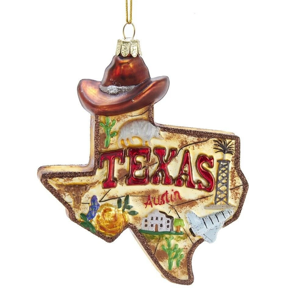 Kurt Adler State of Texas Outline Christmas Ornament