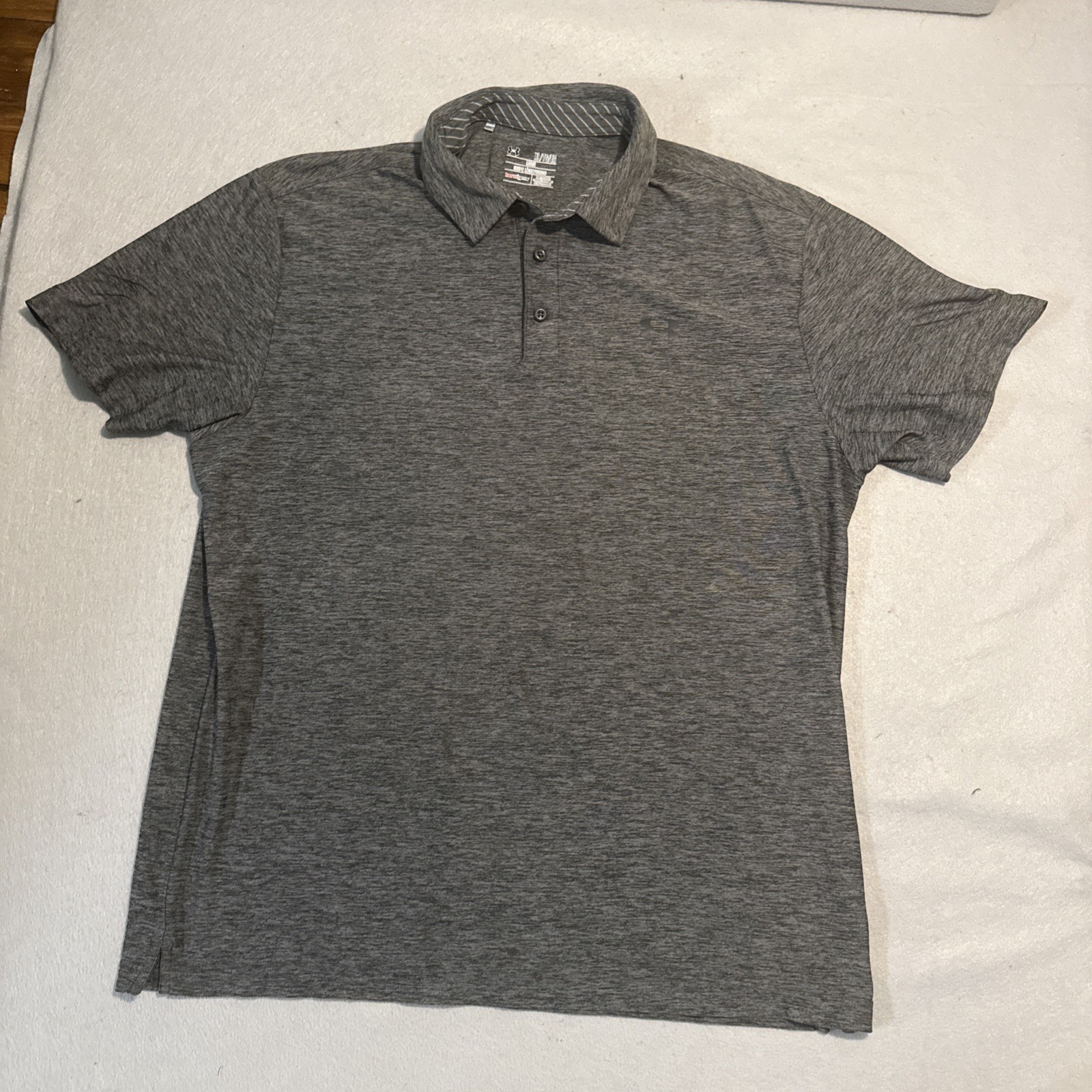 Under Armour Polo Shirt Men's XL Gray Heat Gear Short Sleeve Loose thumbnail 4