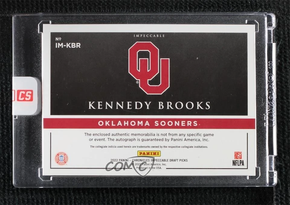 2022 Panini Chronicles Draft Picks Prime /25 Kennedy Brooks Rookie Auto RC - Image 2 of 2