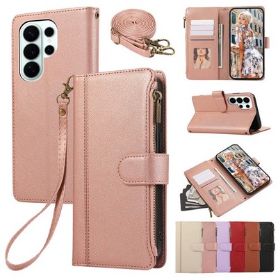For Samsung Galaxy S26 S25 S24 S23 S22 S21 Leather Flip Stand Wallet Phone Cover
