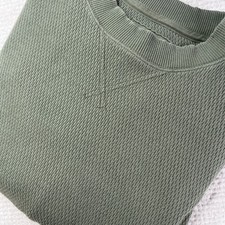 Aerie Oversized Waffle Knit Sweatshirt Green Olive Crew Neck Pullover Medium