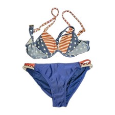 SO Brand USA Flag Bikini Set Swimwear 2 Piece Stars And Stripes Patriotic Size M