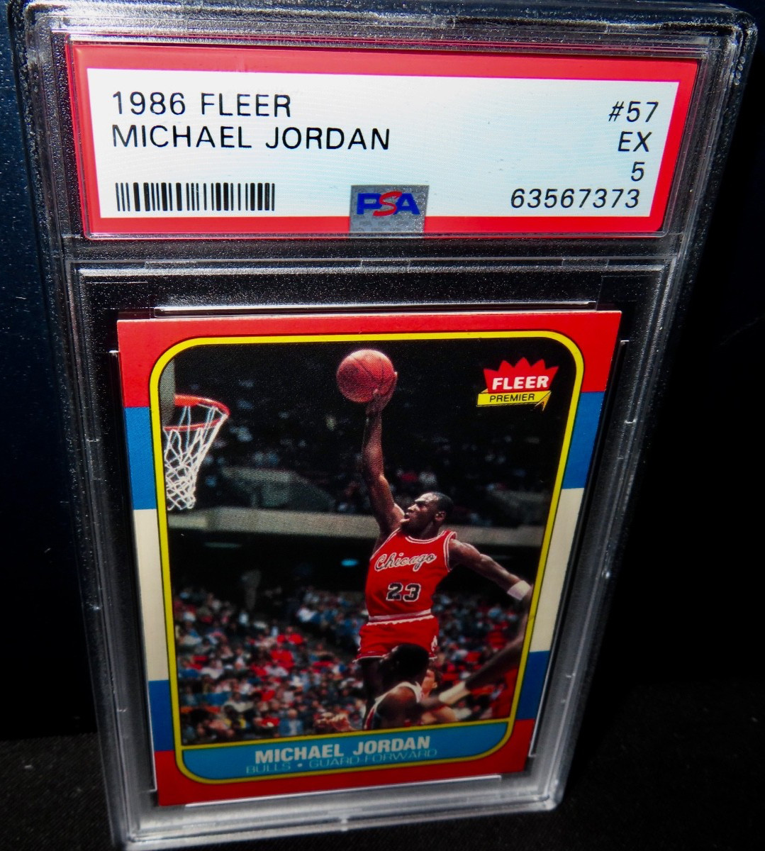 1986 FLEER MICHAEL JORDAN ROOKIE PSA 5 EX! RC #57 CHICAGO BULLS VINTAGE!! view 12