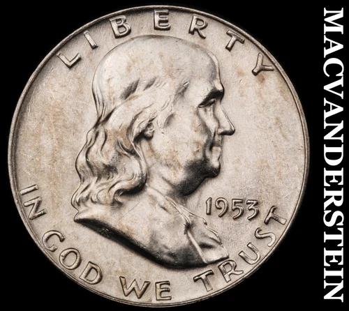 1953-D Franklin Half Dollar- Silver- Choice Gem Brilliant Uncirculated #J1502
