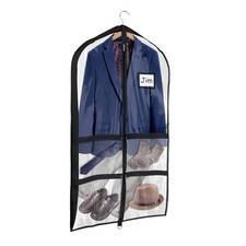 Univivi Clear Black PVC Dance Costume Bags Garment Bag 40 Inch for Dance Comp...