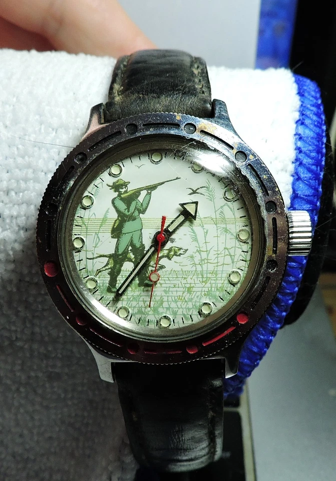 Vintage Vostok Amphibia Men's Sport Watch working cond Soviet Duck Geese Hunter - Image 2 of 4