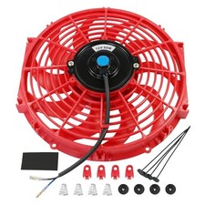 New Universal 12V Engine Cooling Fan Slim Pull Push Racing 12 Inch Red