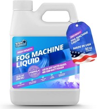 Fog Machine Liquid 32oz Quart Water-Based Fog Juice High Density Long-Lasting