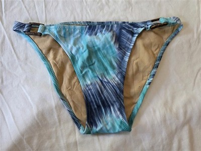 NEW BCBG Max Azria M Bikini Hawaiian Tye Dye Bottom Blue White 133491