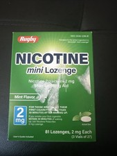 Rugby Nicotine Polacrilex Mini Lozenge 2 mg Mint Flavor 81 Lozenges EXP. 9/27