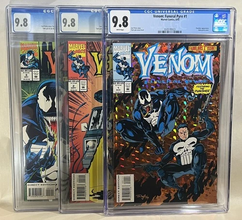 Venom: Funeral Pyre #1, #2 & #3 CGC 9.8 graded comics bundle
