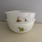 Vintage Fire King Johnny Hart BC Milk Glass Bowl Made In USA Set of 2