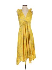 Halston Heritage Women Yellow Cocktail Dress 4