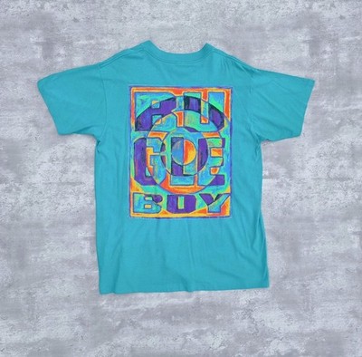 Vintage 90s Bugle Boy Abstract Single Stitch T-Shirt Herren