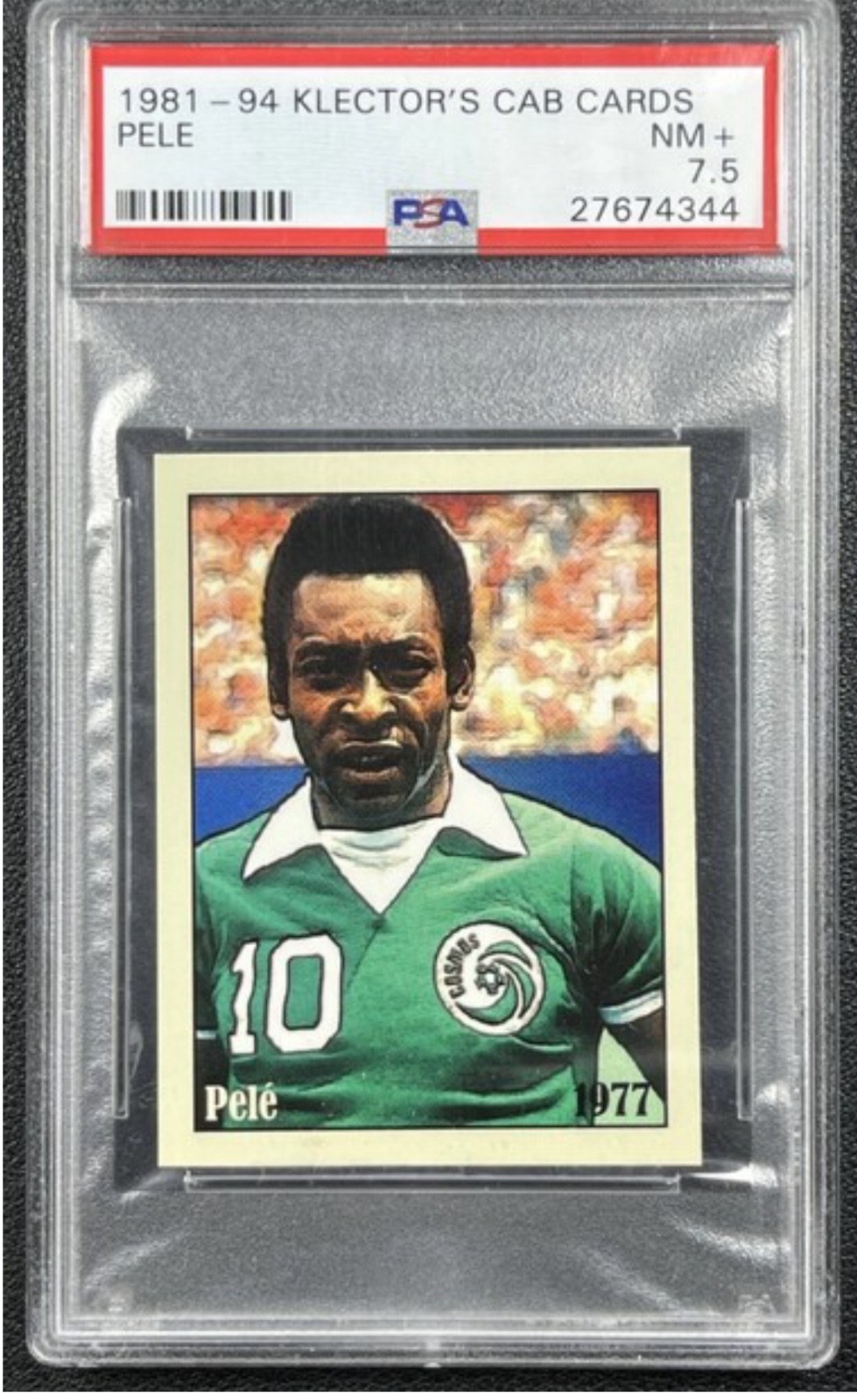 1981-94 Klector's Cab Cards Pele PSA 7.5 view 1