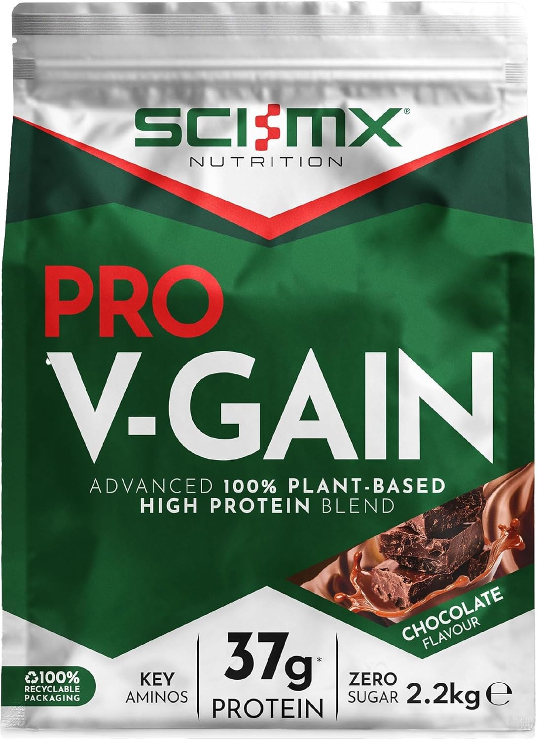SCI MX V Gain Vegan Protein Powder Shake 2.2kg Plant Based Protein Chocolate