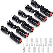 JRready 6 Pairs Deutsch 1 Pin Connector Kit, DTHD IP67 Waterproof 8-10 AWG 60A