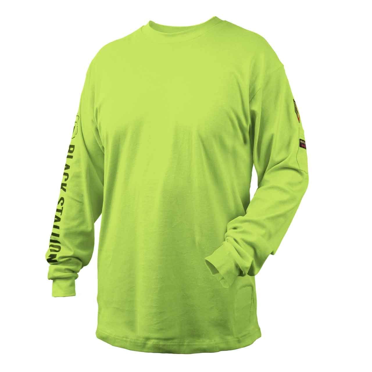 TF2510-LM NFPA 2112 & NFPA70E FR Cotton Knit Long-Sleeve T-Shirt, Lime, 2X-Large
