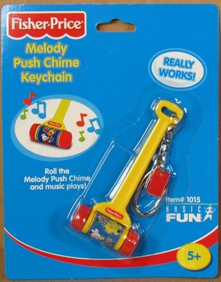 Mini Fisher-Price Melody Push Chime Keychain by Basic Fun NIP 2001