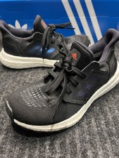 Adidas EQ21 Run Kids Size 1 Black White Running Athletic Sneakers EG4182