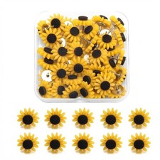 40Pcs Sunflower Push Pins Thumb Tacks Decorative Golden, Yellow
