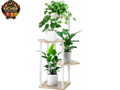 4-Tier Hölzern Blumenregal Pflanzenregal, Mehrstöckig Blumenständer Pf