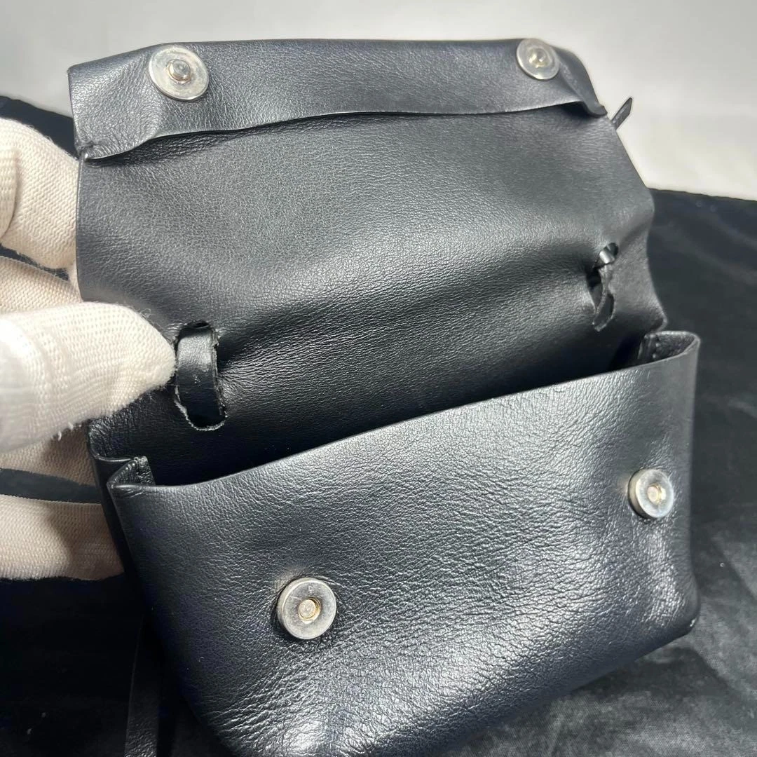 ACNE STUDIOS Mini borsa a tracolla in pelle nera autentica