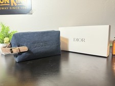 Dior Denim Trousse Pouch con Manico Marrone - Profumo Dior GWP Nuovo con Scatola