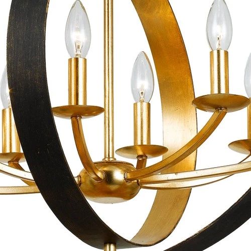 Crystorama Luna 36" Wide Bronze and Gold Oval Chandelier - Picture 4 of 6