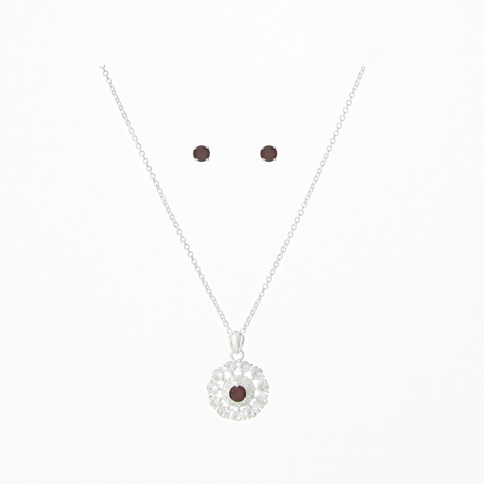 Кулон и серьги с гранатовым камнем Мерцающие мгновения Января 2790₽