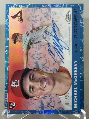 2025 Topps Chrome Platinum Michael McGreevy ROOKIE AUTO /99 #CPA-MMC Cardinals